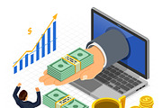 Isometric Internet Online Earnings, a Finance Illustration by TAlex (Thumbnail 5 of 7)