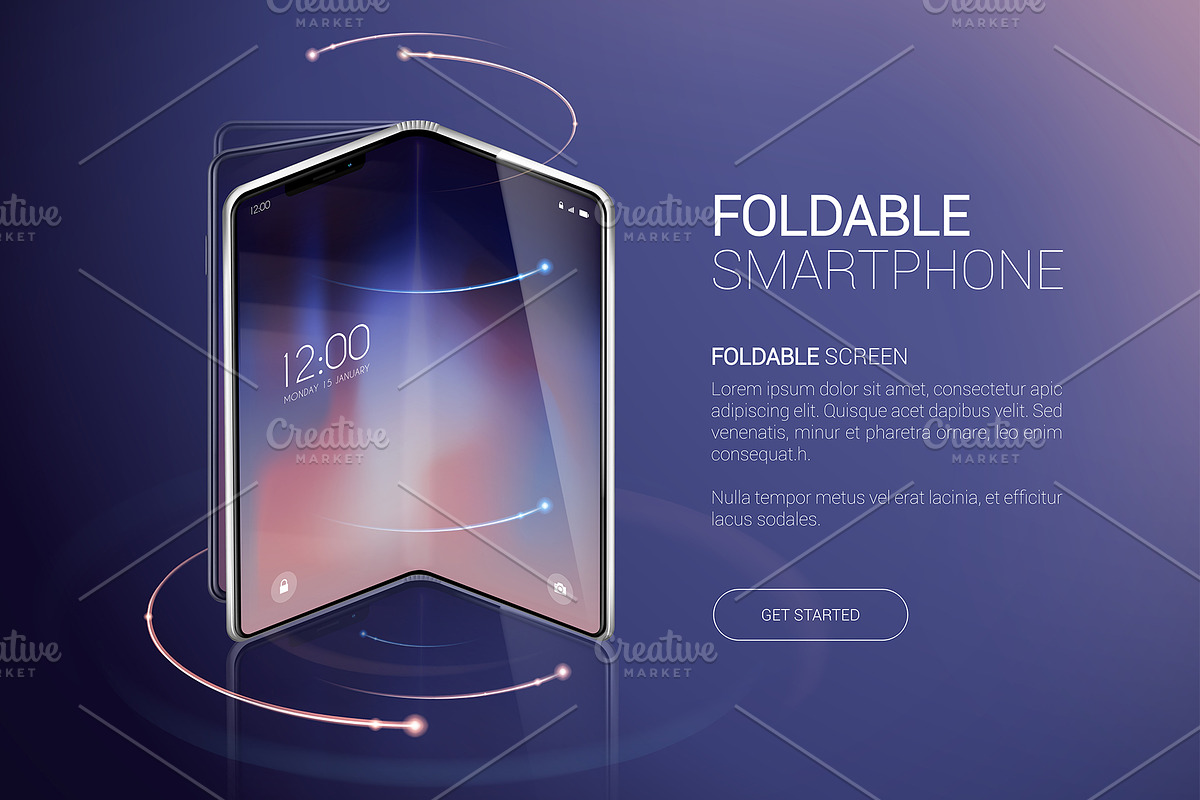 Smartphone Mock-Ups. Foldable screen, an iPhone Mockup by George Rod (Photo 1 of 5)
