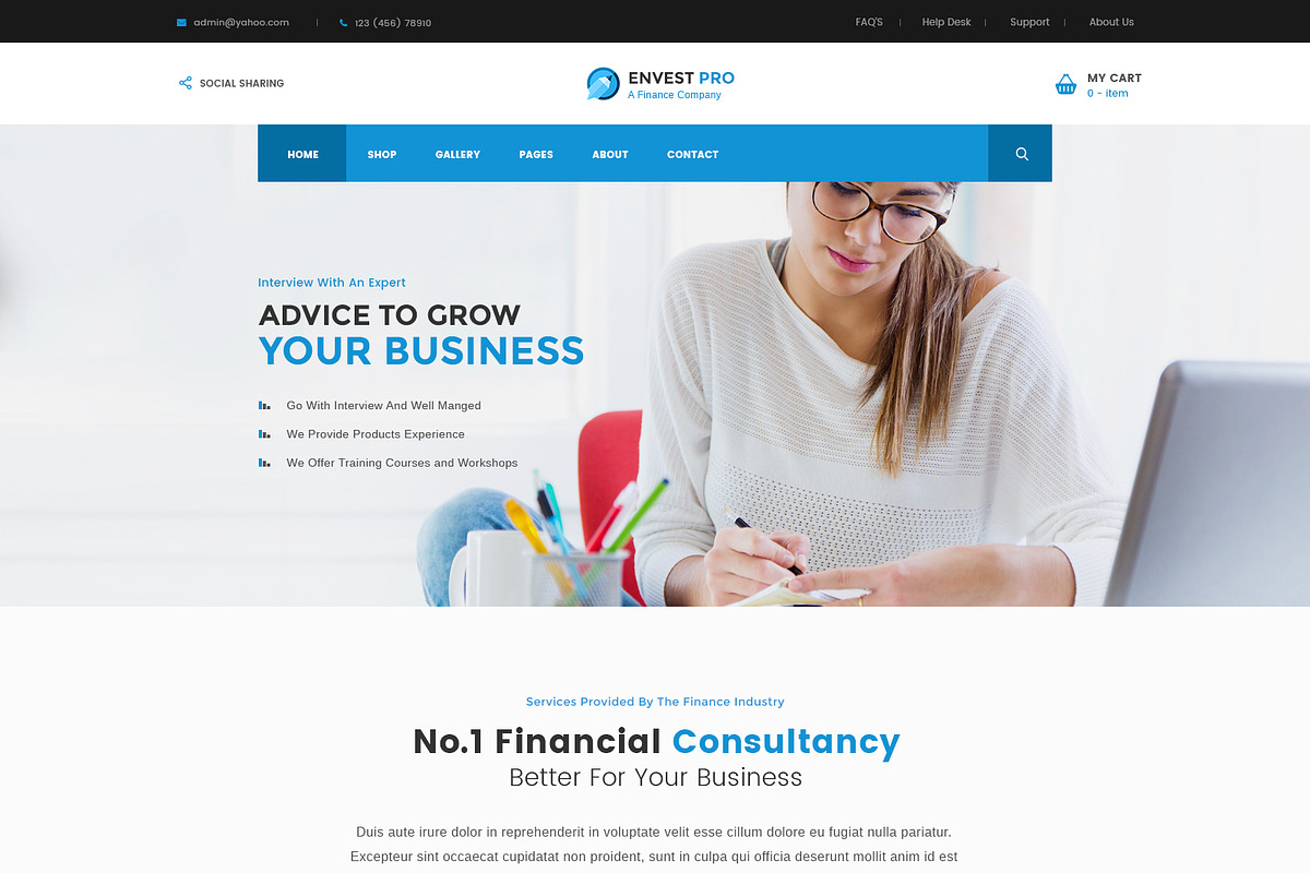 Envest Pro - Multipurpose Theme, a WordPress Template by DigitalCenturySF (Photo 2 of 18)