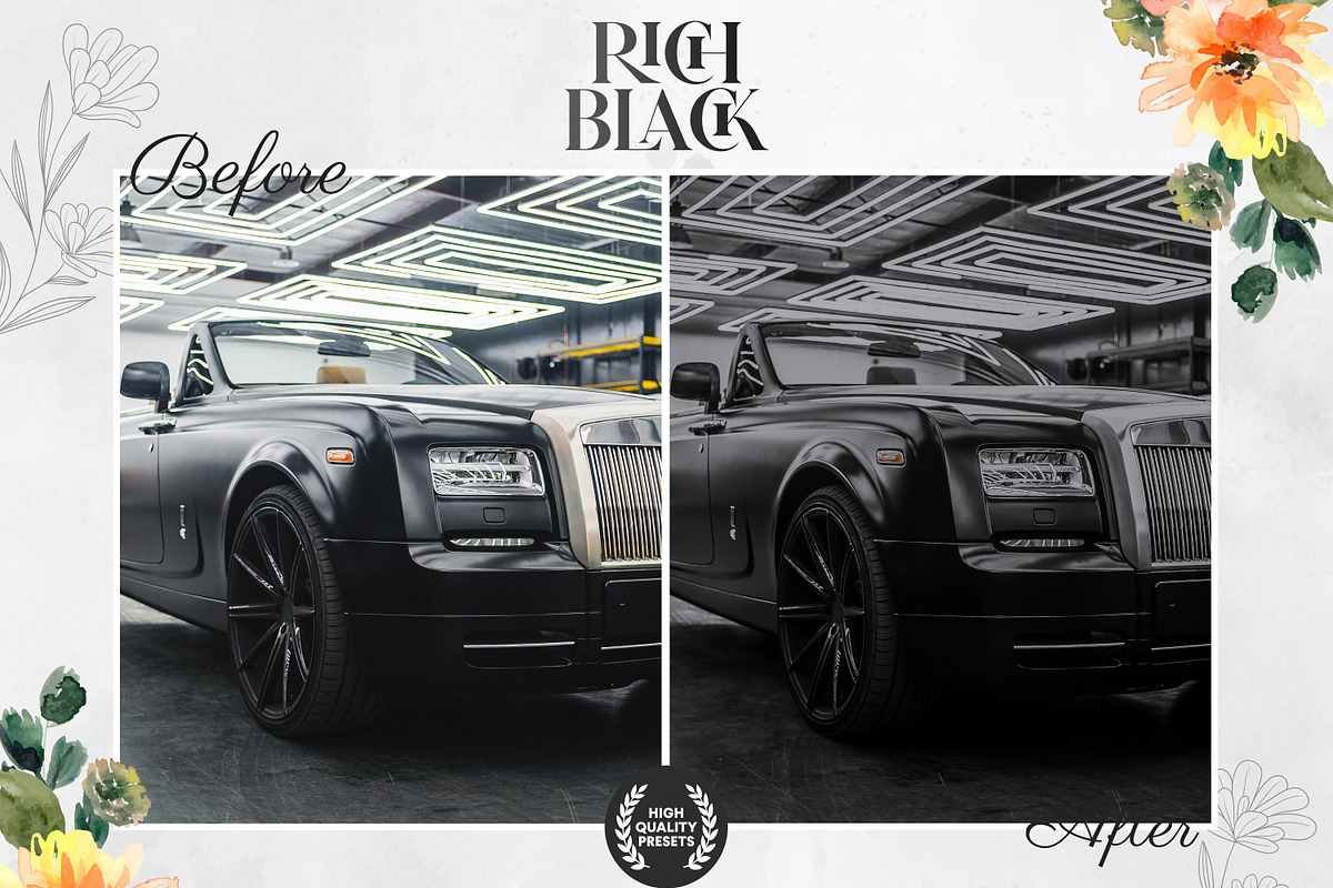 5 Rich Black Lightroom Presets, an Action Add-On by Design & Presets Pro (Photo 2 of 7)