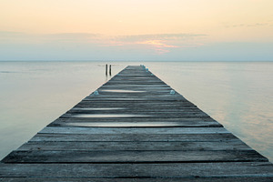 Wooden Jetty At Dawn, a Nature Photo by THP Creative