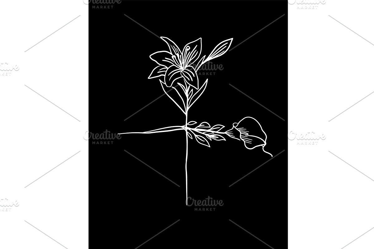A simple religious cross made of two, an Illustration by Nenahliadava Design