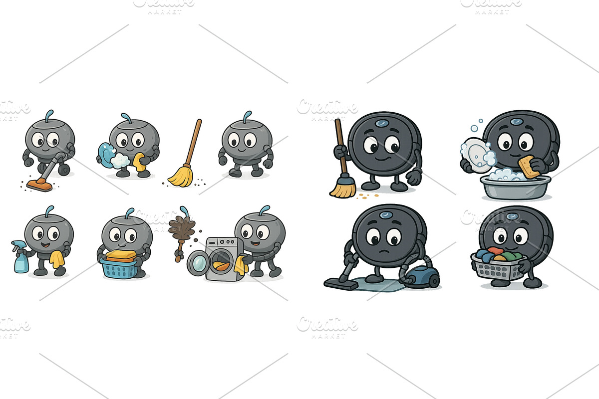 Cute cartoon characters engaged in, an Object Illustration by ZinetroN