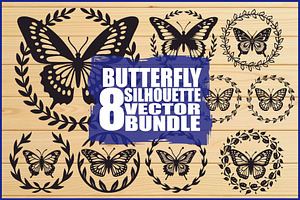 8 Butterfly Vector Collection, an Illustration by hafijul