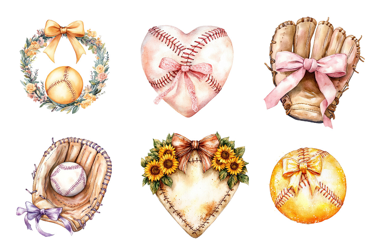 Baseball & Softball Coquette Bow, an Illustration by CreationArt (Photo 5 of 5)
