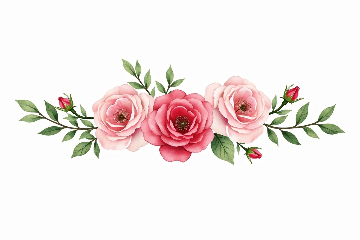 Vintage Rose Watercolor Set, an Illustration by Creativeshirt (Photo 3 of 11)