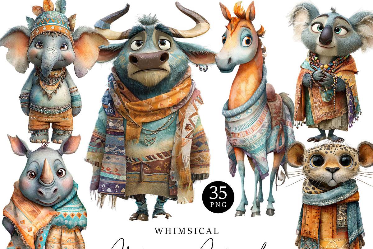 Whimsical African Animas Clipart, an Animal Illustration by Design Scotch (Photo 1 of 9)
