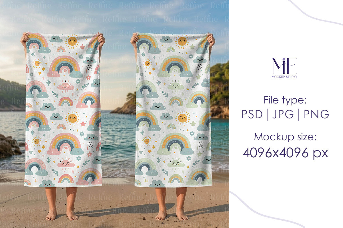 Beach Towel Mockup, a Mockup by Mie Mockup Studio (Photo 8 of 8)