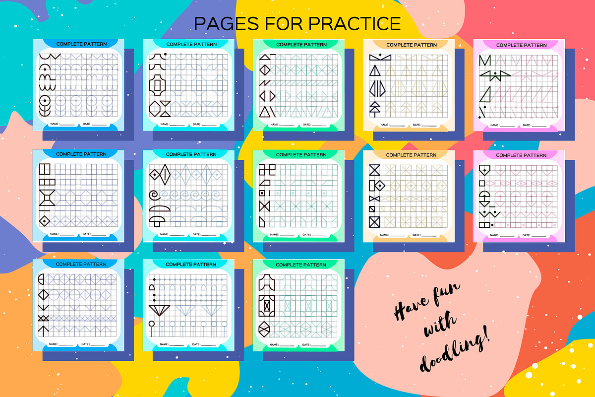 Tracing Lines & Shapes, Worksheets., an Education Illustration by Masherdraws (Photo 3 of 4)