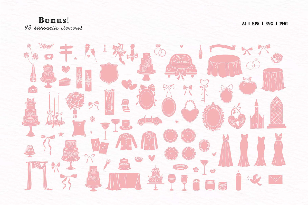 Wedding Line Art Vector Set, an Object Illustration by VerAna (Photo 15 of 18)