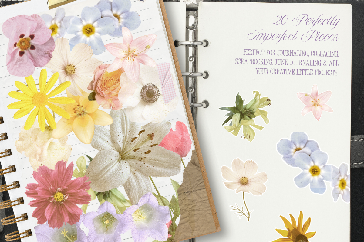 Pretty in Pieces Floral Clip Art, an Object Graphic by Fins and Fiction (Photo 3 of 6)