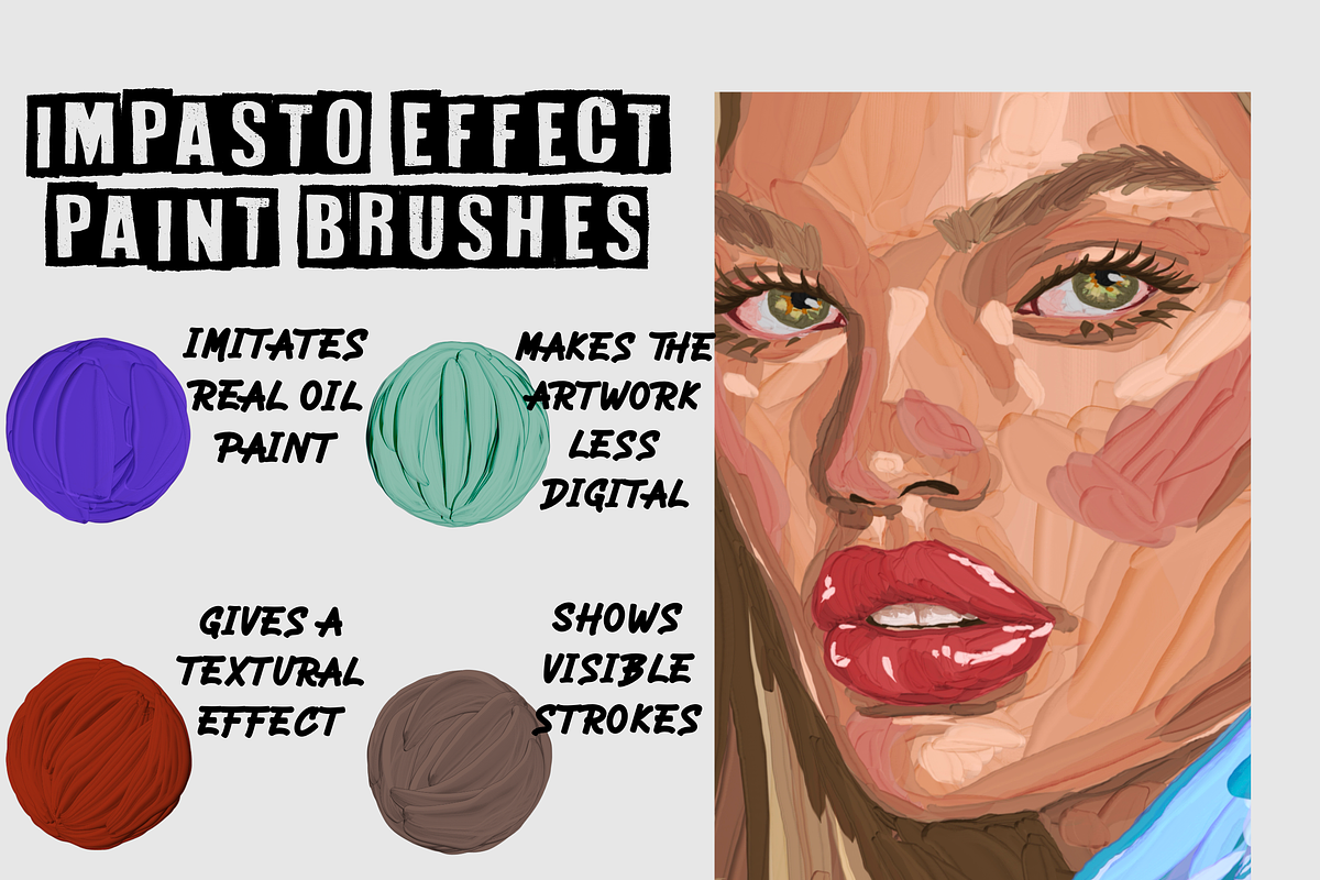 Thick paint Procreate brushes, a Brush Add-On by TheWhiteCatLab (Photo 3 of 21)