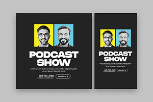 Podcast Talk Show Instagram Bundle, a Social Media Template by Saman Osama