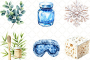 Cozy Winter Spa Watercolor Clipart, an Illustration by Black Bird Studio (Thumbnail 6 of 6)