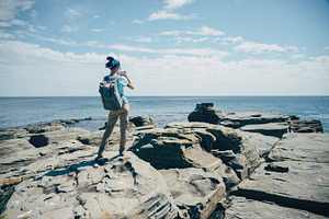 Traveler taking photographs