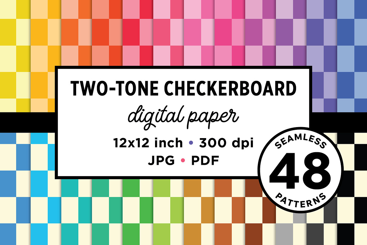 Two-Tone Checkerboard Patterns, a Pattern Graphic by Running With Foxes (Photo 1 of 9)