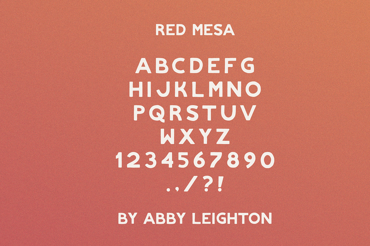 RED MESA by Abby Leighton, a Sans Serif Font by Abby Leighton Studio (Photo 2 of 3)