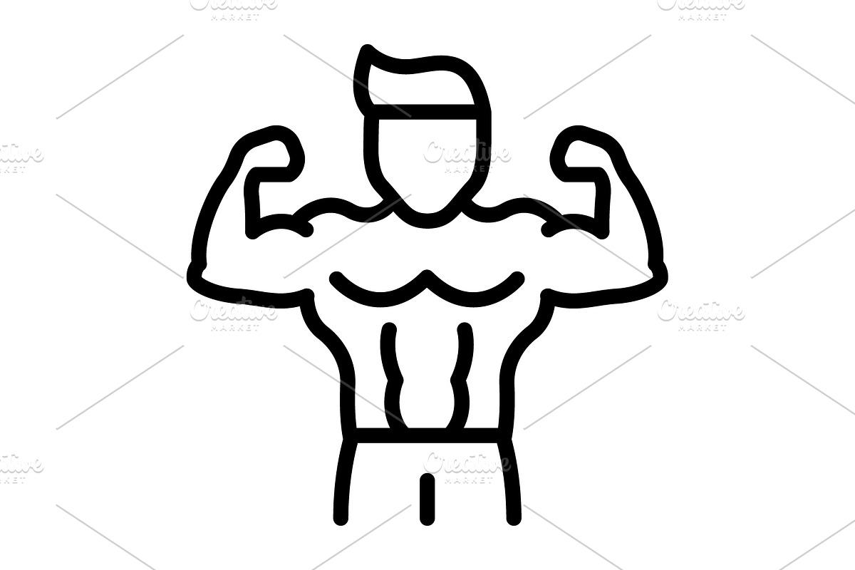 Body toughman black icon, an Outline Icon by Creative priyanka
