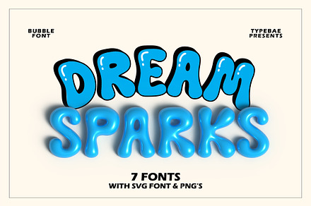 Dream Sparks - Bubble Display Font, a Handwritten Font by Typebae