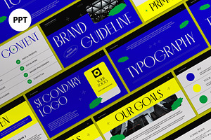 Blue Modern Brand Guideline PPT, a Presentation Template by graphicook