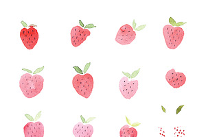 224 Strawberry Watercolor