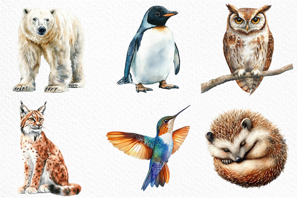 Watercolor Wildlife Nature Animals, an Illustration by Craft Nest (Photo 2 of 6)