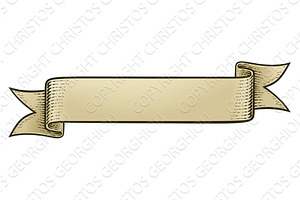 Scroll Vintage Woodcut Banner Paper, a Texture Illustration by Christos Georghiou