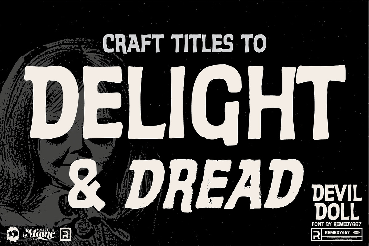 Devil Doll - Psychedelic Horror Font, a Sans Serif Font by Remedy667 (Photo 5 of 7)