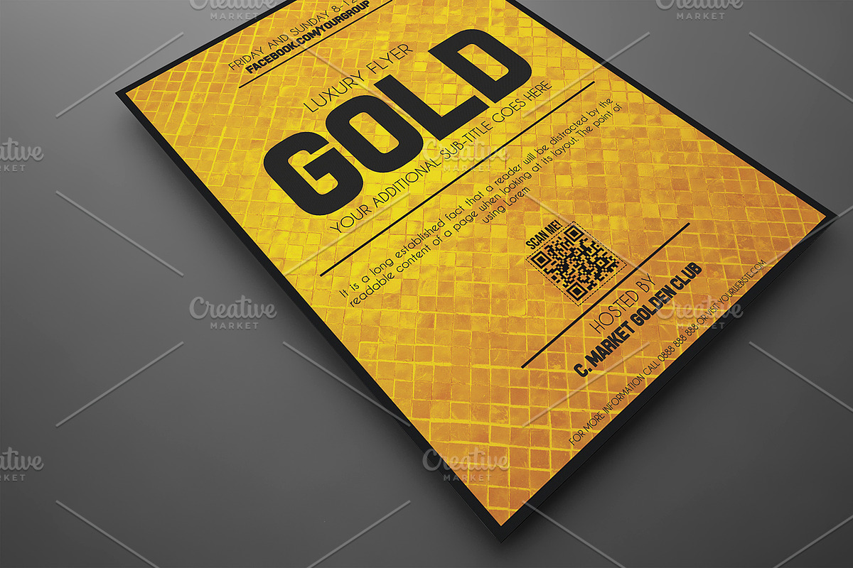 Golden Style Flyer Template, a Flyer Template by Tzochko (Photo 4 of 5)