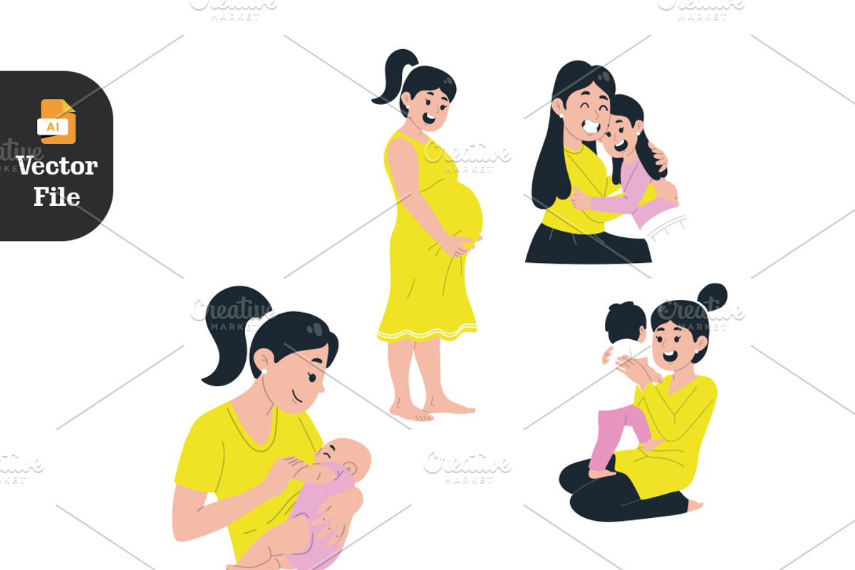 Mother’s Day 21 Vector illustration, a Seasonal Illustration by Peacock_design (Photo 7 of 8)