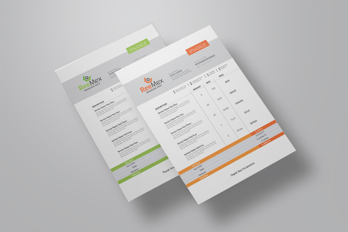 Professional Invoice Template, a Stationery Template by BrandlyTemplate (Photo 3 of 4)