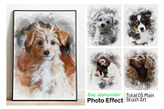 Dog Watercolor Photo Effect, an Action Add-On by Photoshop Action (Thumbnail 1 of 19)