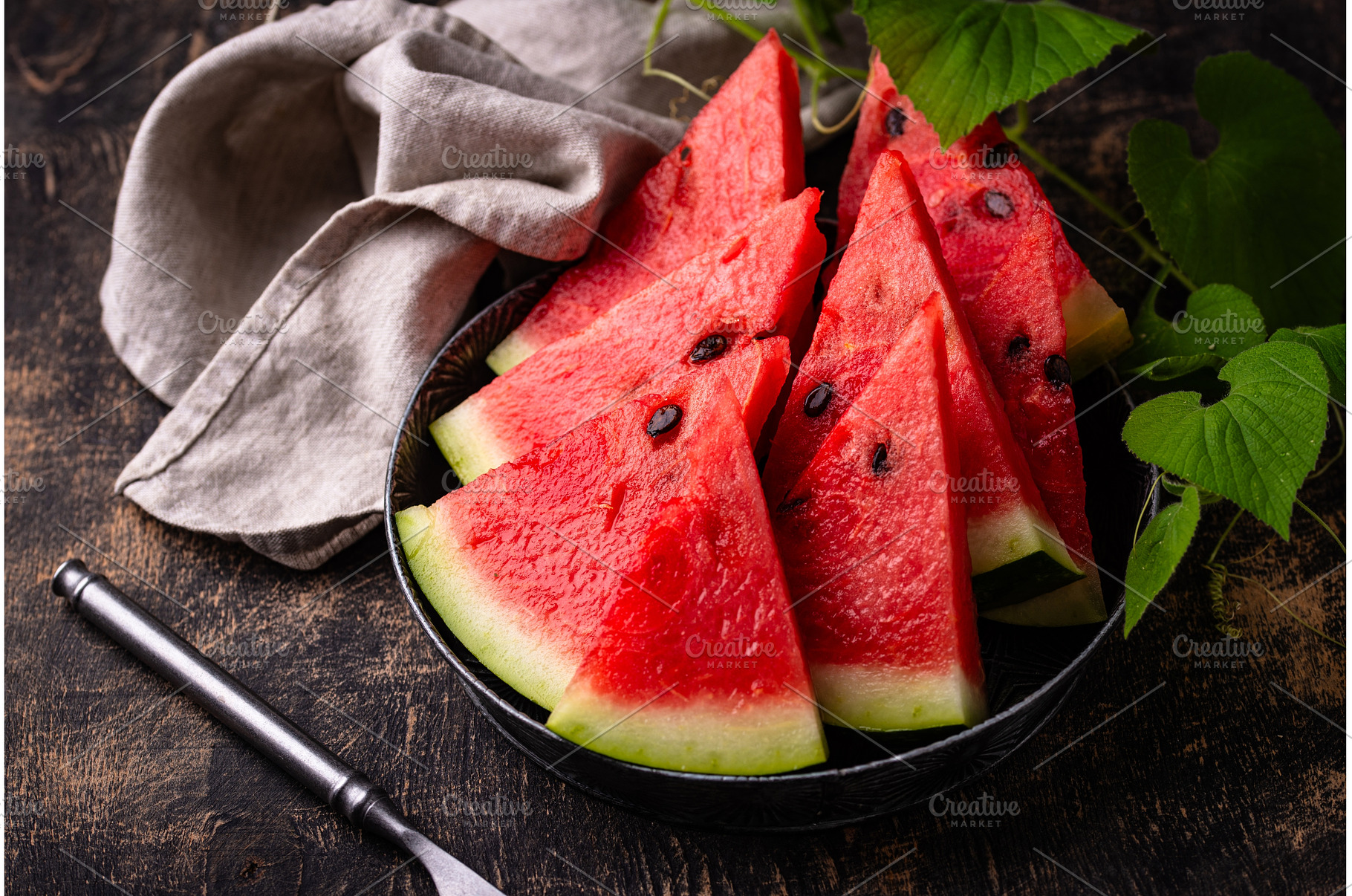Fresh juicy sliced watermelon close, a Food & Drink Photo by Yulia Furman
