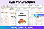 2025 Meal Planner For Canva KDP, a Stationery Template by Shumaya (Thumbnail 1 of 6)