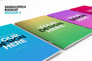 Saddle-Stitch Booklet Mockup Set