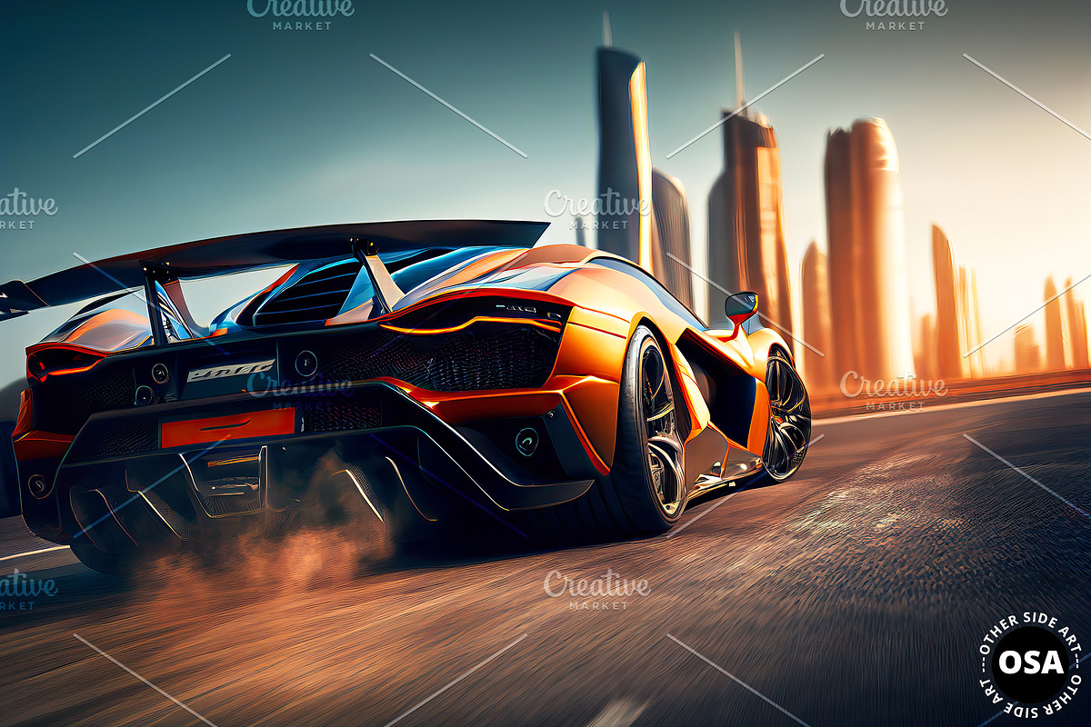 Supercar in the City Illustration, a Wallpaper Graphic by Other Side Art (Photo 5 of 8)