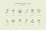 VEGETABLES line art illustrations, a Food Illustration by Crocus Paperi (Thumbnail 2 of 3)