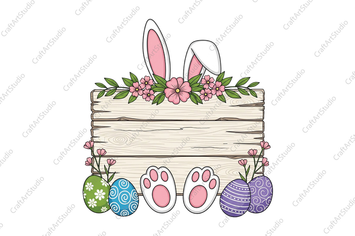 Easter Bunny Sublimation PNG, an Illustration by CraftArtStudio (Photo 1 of 4)