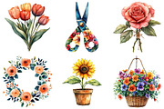 Watercolor Flowers Shop Clipart, an Illustration by Craft Nest (Thumbnail 7 of 7)