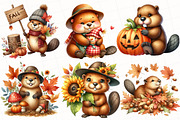 Autumn Cute Beaver Clipart, an Illustration by OK Design (Thumbnail 4 of 5)