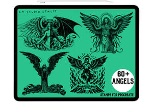 Angel - Procreate Tattoo Stamp Set