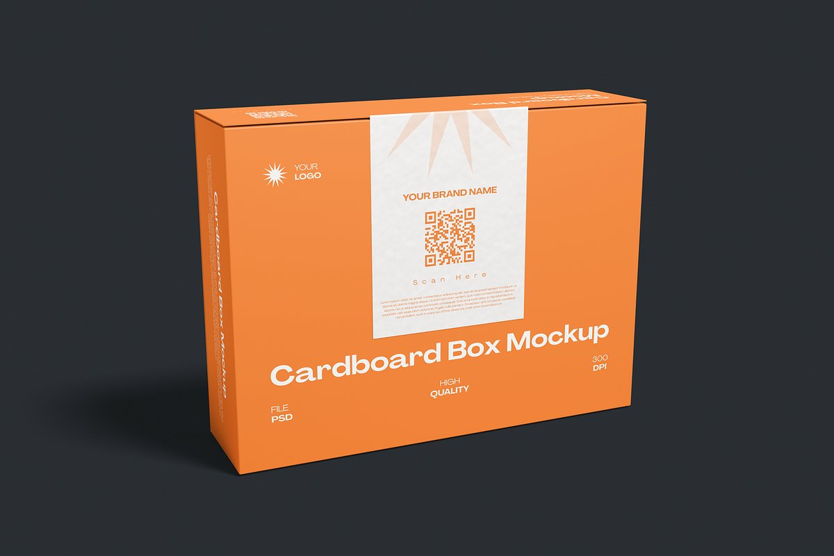 Cardboard Box Mockup, a Packaging Mockup by DSNA Mockup (Photo 3 of 5)