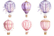 Pastel Hot Air Balloons Clipart, an Illustration by DreamArtGraphic (Thumbnail 3 of 5)