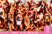 watercolor irish setter clipart PNG, an Animal Illustration by TanuschArts (Thumbnail 1 of 5)