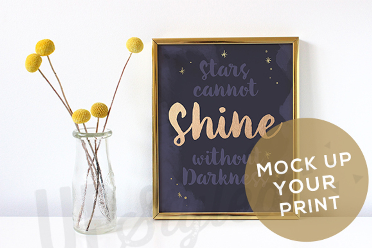 F190 Vertical Gold Frame, a Print Template by UpStyled (Photo 2 of 2)