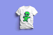 Cute Alien Singing With Microphone, an Animal Illustration by Artstorystudio (Thumbnail 2 of 3)