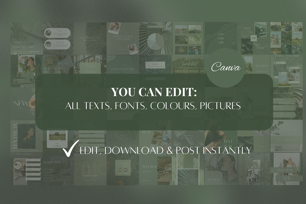 250 Green Instagram Templates, a Social Media Template by SociallyyCreative (Photo 5 of 10)