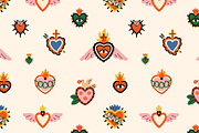 Mexican hearts seamless patterns, a Pattern Graphic by Good Studio (Thumbnail 3 of 13)