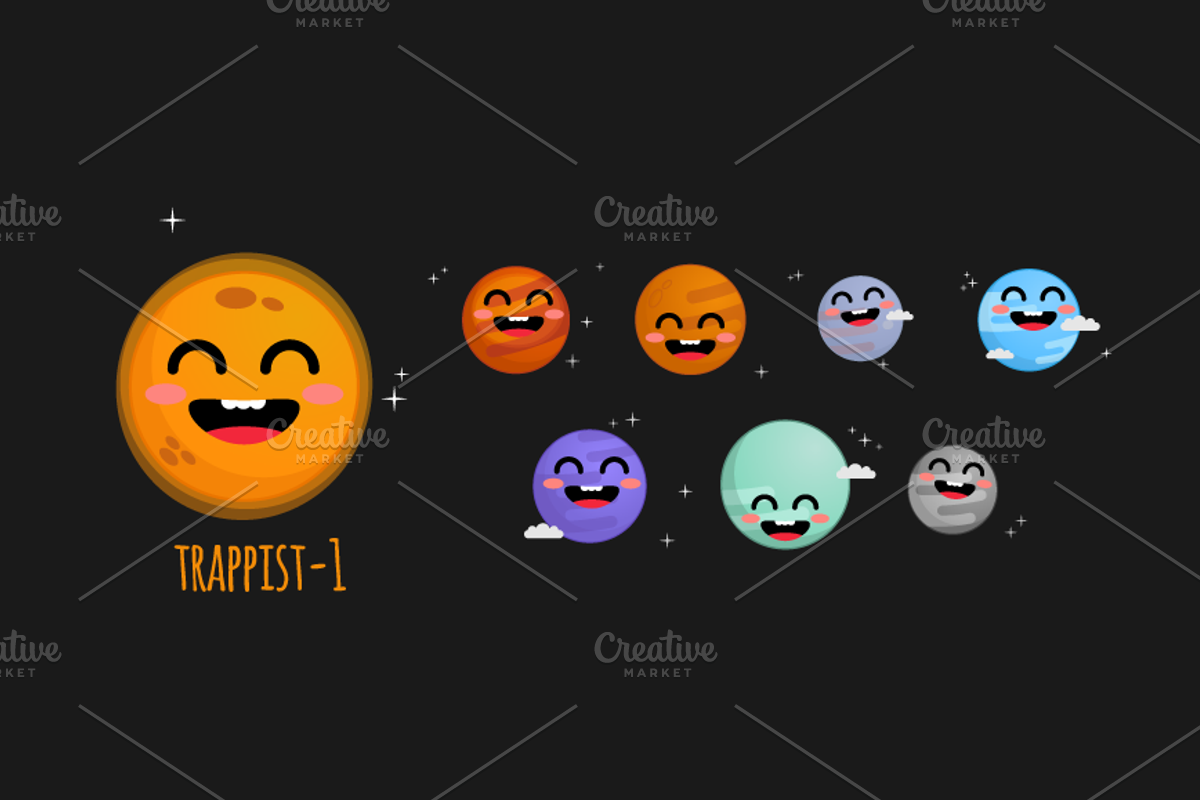 Trappist-1 Cute System, an Illustration by Beatriz Gascón (Photo 2 of 3)