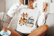 Happy Christmas Reindeer PNG, a Seasonal Illustration by Daily.Designs (Thumbnail 4 of 5)